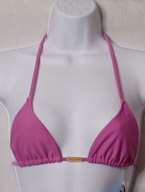 CIA MARITIMA Women’s Pink Triangle Bikini Top - Halter Swimwear. Size M